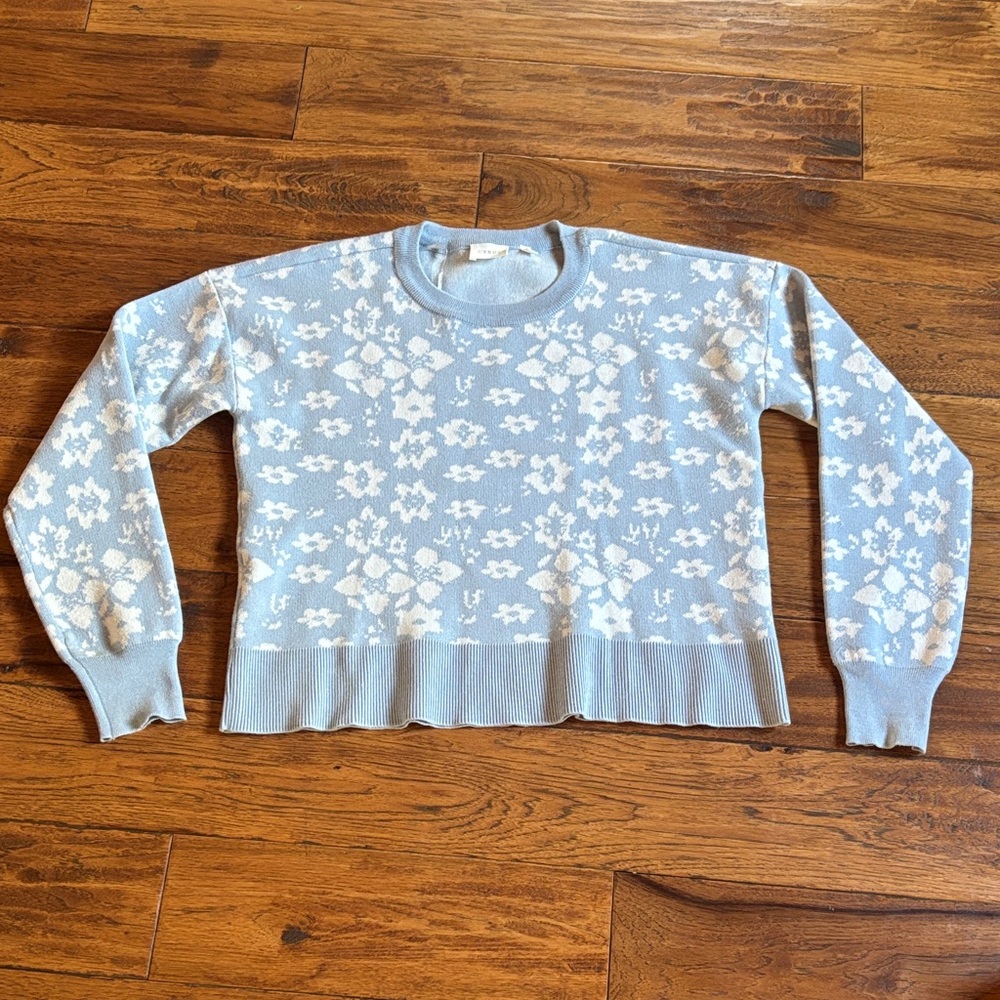 Light Blue Floral Sweater